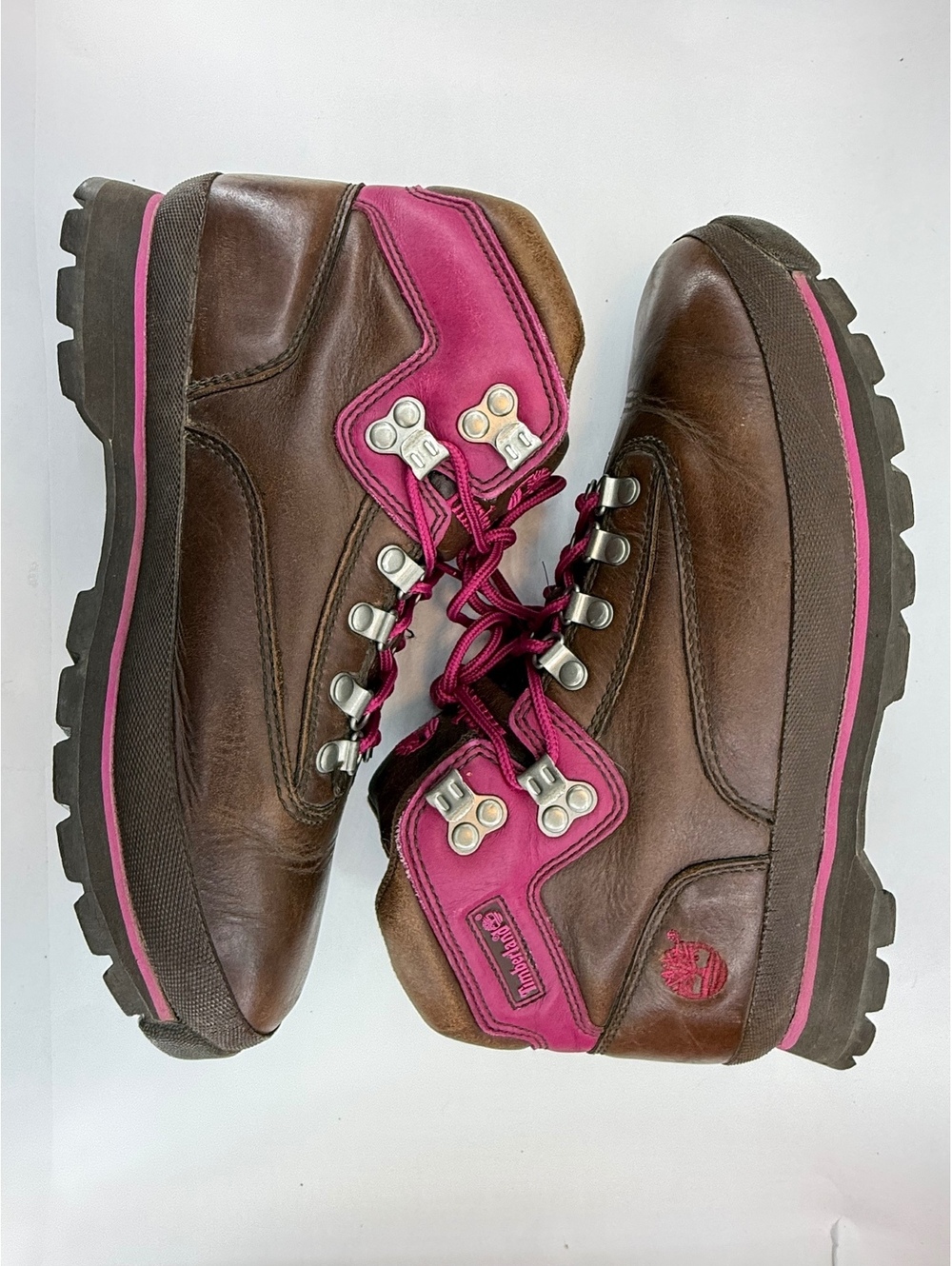 Timberland Euro Hiker Brown Pink Hiking Boots Women’s Size 10 (sh6/0093)
